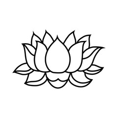 Lotus icon vector. Harmony illustration sign. Buddha flower symbol.