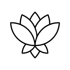 Lotus icon vector. Harmony illustration sign. Buddha flower symbol.