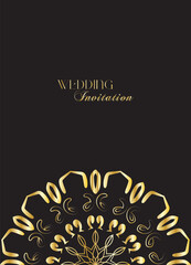 Fototapeta premium The Gold Mandala Wedding Iinvitation Card