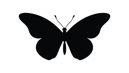 Colorful butterfly with open wings in artistic nature style silhouette