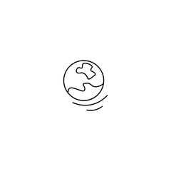 Hand drawn Earth Doodle Line Art. Outline Vector Illustration. Isolated on White Background.   
