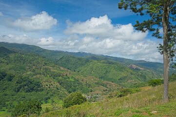 Obraz premium view over the Orosi valley and the town Orosi in Costa Rica