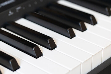 Digital Piano Keyboard, Musical Instrument Keys, Close-up