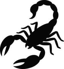 Silhouette scorpion arachnid black shape vector illustration