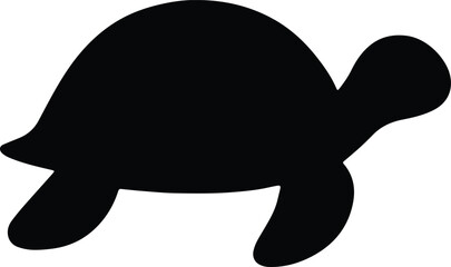 Silhouette Sea turtle simple flat design vector illustration