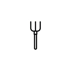 Fototapeta premium Pitchfork Monochrome Line Icon Farm Tool Hay Fork