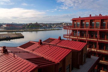 The Gothenburg opera house facade at Lilla Bommen, sunny day