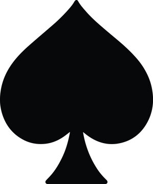 Silhouette spade suit black and white vector illustration