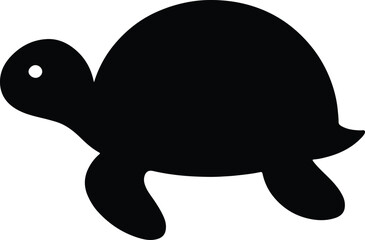 Silhouette turtle reptile animal black and white vector illustration