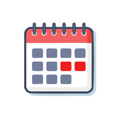 Calendar icon with red highlight days marking schedule or event appointments with dark background