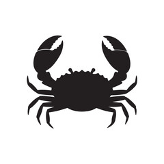 Monochromatic Crab Silhouette Art Depicting Marine Life A Simple and Bold Design for Coastal and Nautical Themes Decoration