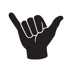 Black and White Shaka Sign Illustration A Symbol of Hawaiian Culture and Aloha Spirit Expressing Friendship Solidarity and Understanding