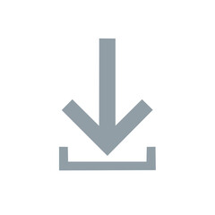 Download Icon Illustration with Downward Arrow and Box Depiction of Loading or Downloading Files with Black Background