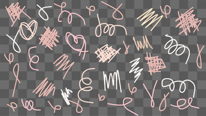 A collection of colorful hand-drawn doodles showcases a variety of abstract designs and playful shapes in soft pastel tones. This unique artwork highlights creativity and spontaneity