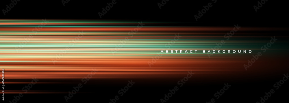 Poster Black modern abstract background design with red and green stripes. Dark vector illustration banner with glowing high-speed and movement light effect.