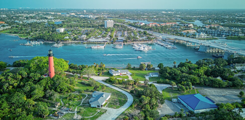 aerial view of Jupiter Inlet restaurants © Bruce