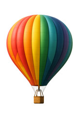 Fototapeta premium Colorful hot air balloon floating with transparent background