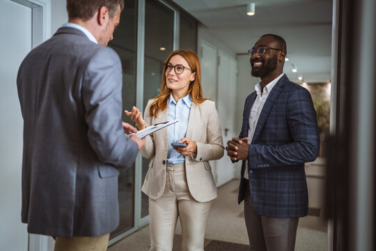 african american man and caucasian woman businesspeople on meeting