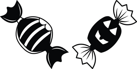 Scary Candy Halloween Vector Silhouettes
