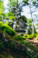Some Rock Formations on Hiking Tour to the Devils table in the bavarian Forests in Germany