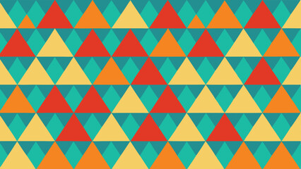 Colorful geometric triangle pattern vector seamless design on white background