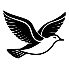 Obraz premium Seagull-flying Vector Illustration AI Generated Travel and Holiday Design on White Background