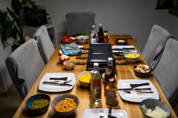 Dining Table prepared for Raclette Meal with Friends