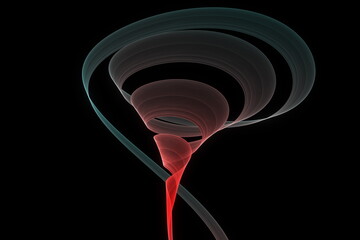 Infinite spiral flow design - abstract glowing background design element - 3D Illustration
