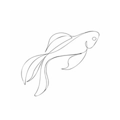 Obraz premium vector illustration of a sketch of fish