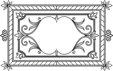 Elegant Ornate Frame Decorative Border Design for Invitations, Cards, and More