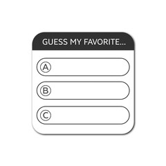 Template interface quiz guess option social media sticker. Mockup design ui window stories social media. Vector illustration.