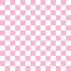 Baby pink and white checkerboard seamless pattern