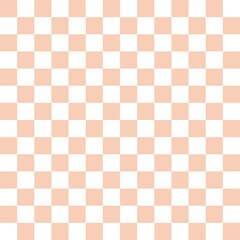 Peach and white checkerboard seamless pattern