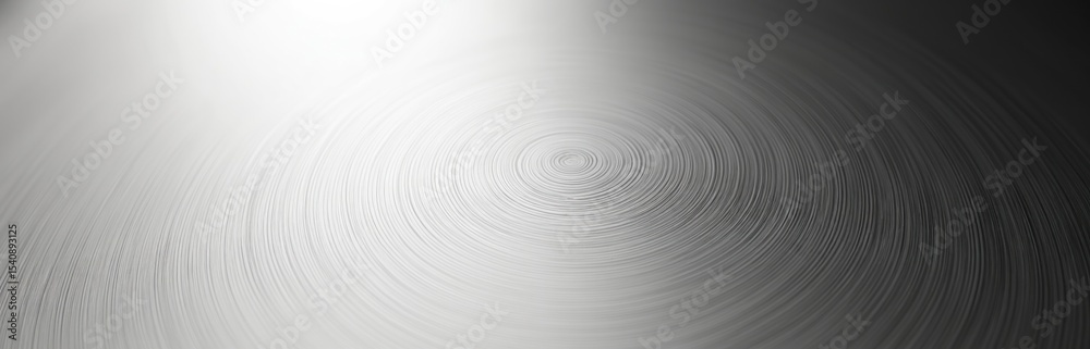 Aufkleber abstract metallic background with a brushed radial pattern. silver, gray colors. polished metal text
