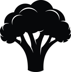 Simple silhouette broccoli vector illustration graphic for healthy eating concept on white background