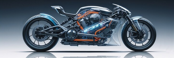 Fototapeta premium A1 Zukünftige Motorrad Futuristisch 