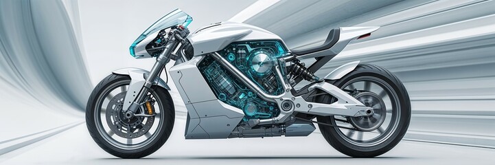 A1 Motorrad Sportle wersion mit Transparenten und Futuristischen Styl