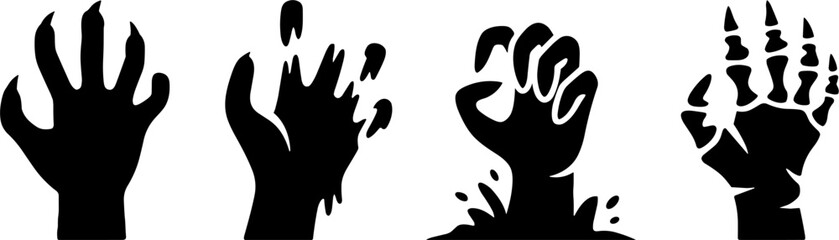 Obraz premium Zombie Hand Silhouettes Horror Halloweens