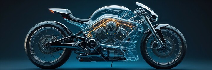 Fototapeta premium A1 Zukünftige Motorrad sehr Futuristisch 