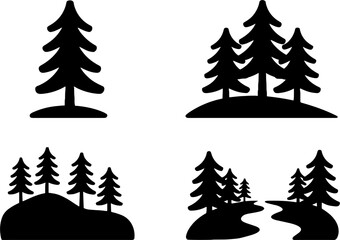 Obraz premium Pine Tree Forest Landscapes Nature Outdoor Adventure
