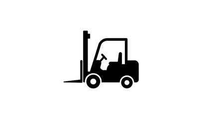 Naklejka premium A simple black forklift icon isolated on a white background in a vector style illustration