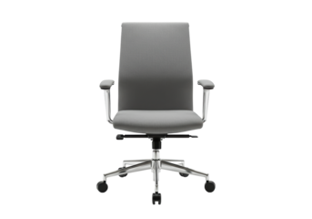 Isolated Modern Gray Office Chair with Armrests