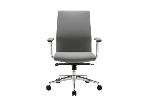 Isolated Modern Gray Office Chair with Armrests