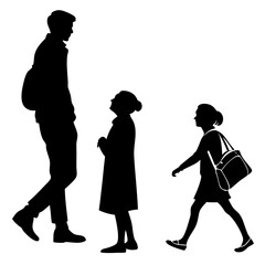 People silhouette set bundle vector with editable design 