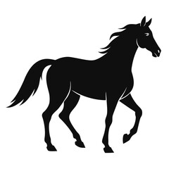 Horse silhouette vector and editable with white background 
