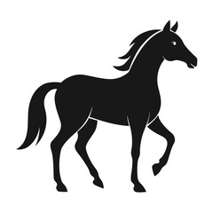 Obraz premium Horse silhouette vector and editable with white background 