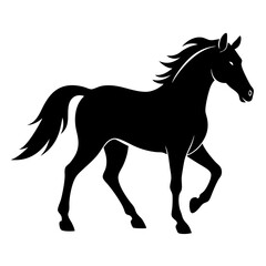 Obraz premium Horse silhouette vector and editable with white background 