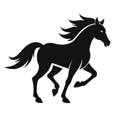 Obraz premium Horse silhouette vector and editable with white background 