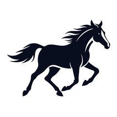 Horse silhouette vector and editable with white background 