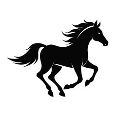 Obraz premium Horse silhouette vector and editable with white background 